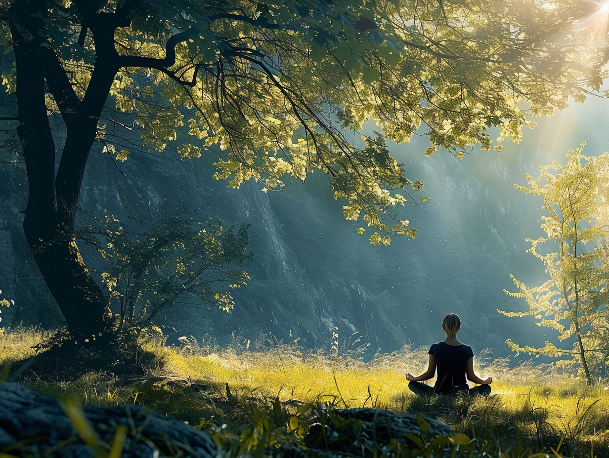 Вчитель йоги працює з учнем